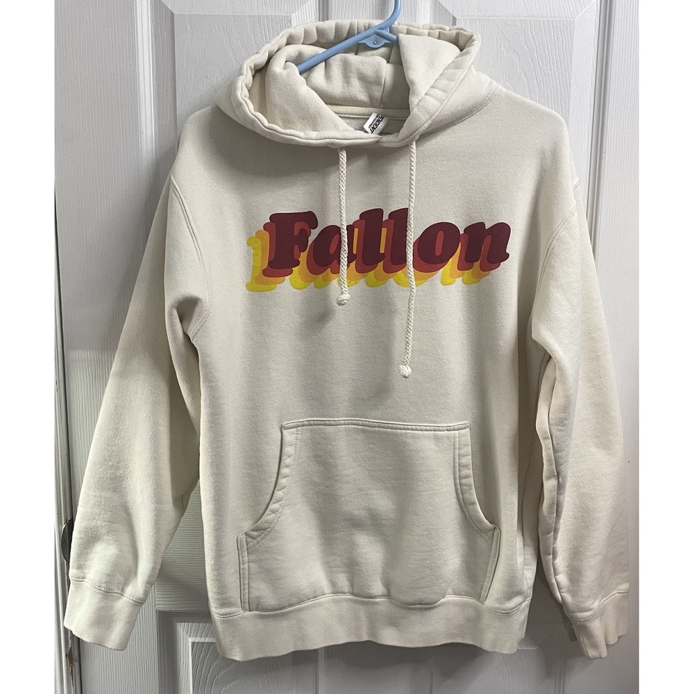 The Tonight Show Jimmy Fallon Men Pullover Hoodie Ivory Like Matt Rife Wore S